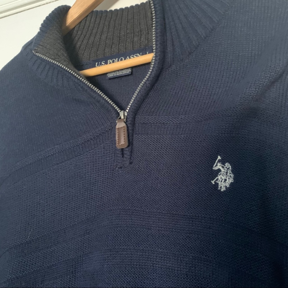 US Polo Quarter Zip Sweater